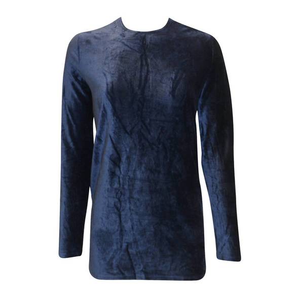 NEW DANIELLA FAYE women's velour sport top in navy - Picture 1 of 3